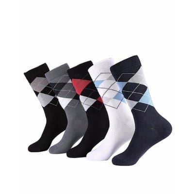 Men's Cotton Dress Socks - 5 Pairs