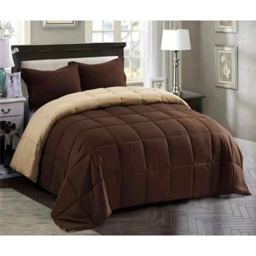 Duvet Set With Bedspread And 4 Pillow Cases - Cream/Brown