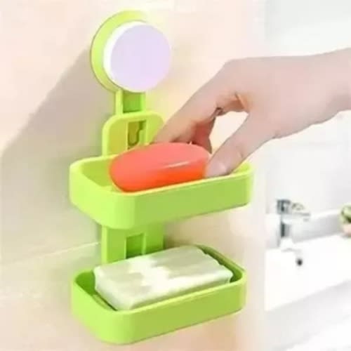 Double Layer Soap Dish With Suction