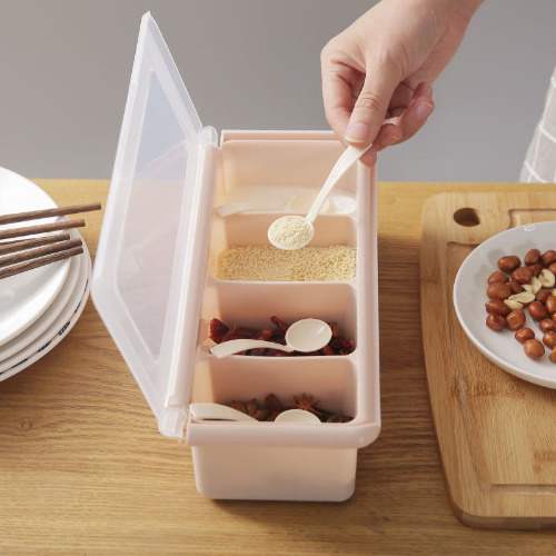 4in1 Plastic Seasoning Spice Box Container Storage