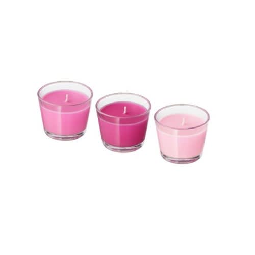 BrAcka Scented Candle In Glass - Set of 3 - Mint + Candy + Pink