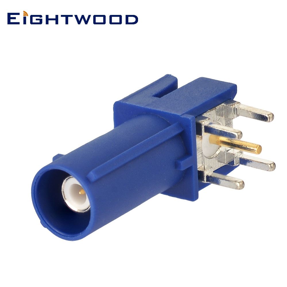 Angle Connector Right Plug C Blue5005 Eightwood Fakra RF