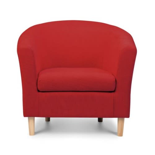 Single Fabric Seaters Sofa Tub - Red Armchair Bucket Chair