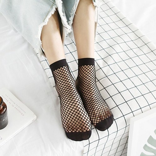 Womens Net Socks - Black