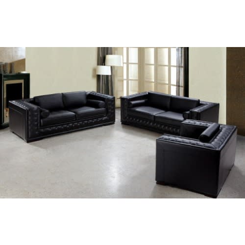 Cheslo 6 Seater Sofa Set - Black