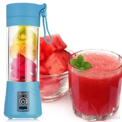 Rechargeable Smoothie Fruit Blender - 6 Blades - 380ml - Blue
