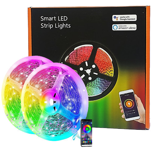 Aiqeut Smart Wi-fi Led Light Strip With 30 Leds Per Meter - 10 Meters