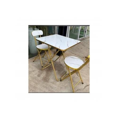 Foldable Studying / Laptop Table And 2 Chairs - White