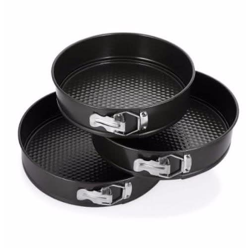 Round Cake Pan Mould - 3 Pieces - Black