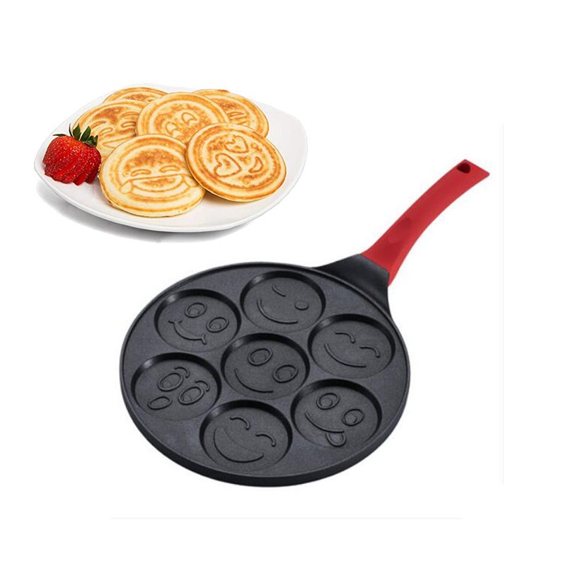 Pancake Maker Korean Non Stick Cooking Frying Pan Aluminium Alloy Smiley Face Style Easy Grill Es Mold Cookware