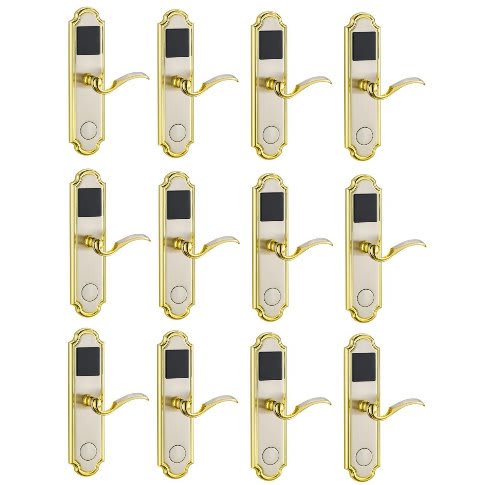 Door Lock With RFID Card Access Control - Golden Edge - 12 Sets