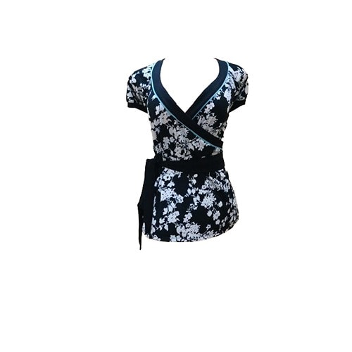 Floral Print Wrap Top