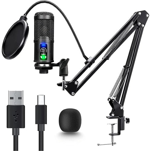 Usb Condenser Microphone With Pop Filter