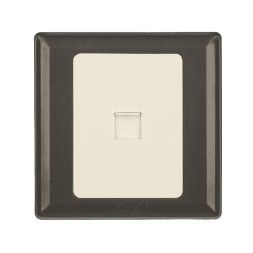 Himel Telephone Socket, Advanced Series, 1 Gang, Rj11, 4-pin, Brown  || HWDA1TSB