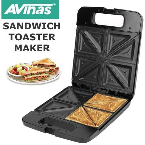 Avinas 4 Slice Large Electric Non-stick Sandwich/toast Maker - 1600W