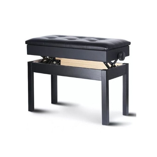 Black Leather Concert Piano Bench
