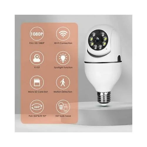Indoor Wifi Ptz Bulb Camera With Internet Access