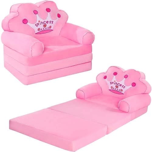 Kids Sofa Bed - Folding Couch For Bedroom & Living Room - Pink