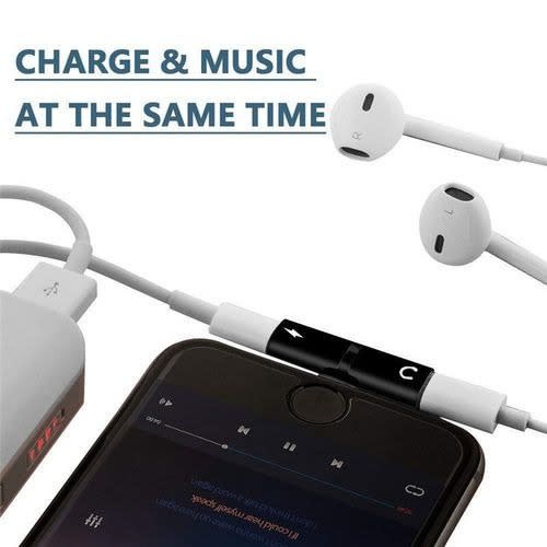 2 In 1 8pin Charging & Earphone Adapter For Iphone 7 & Above