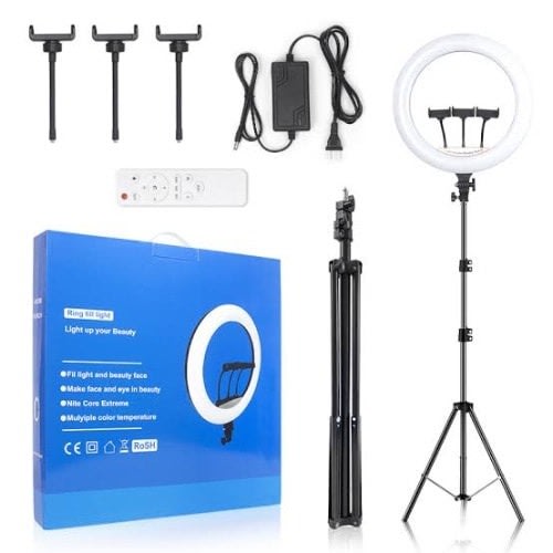 12'' Led Ring Light With Tripod Stand + Remote