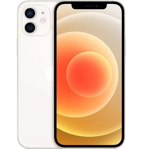 iPhone 12 - 6.1"- 64GB ROM - 4GB RAM - Single Sim - 2815mah - Pouch & Screen Protector - White