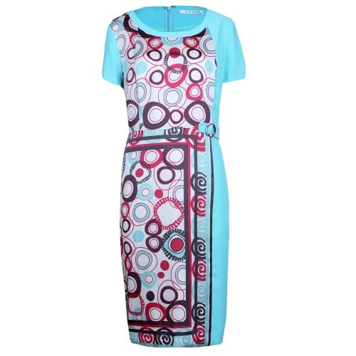 Ladies Midi Patterned Dress-lg-5029-multicolour