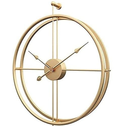 Golden Double Frame Wall Clock + Free Gift