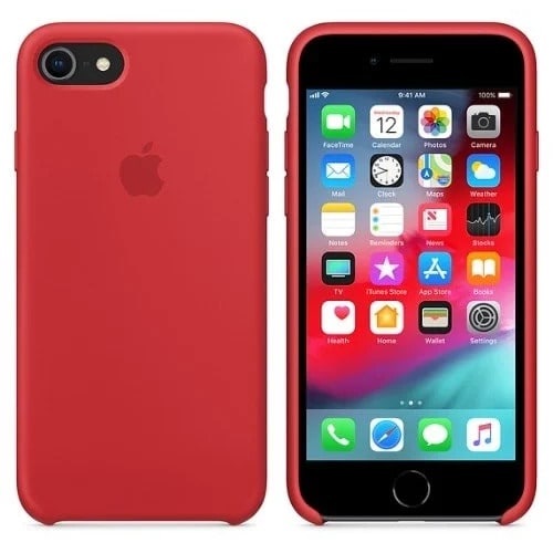 Silicon Cover Pouch For iPhone 7 - Red