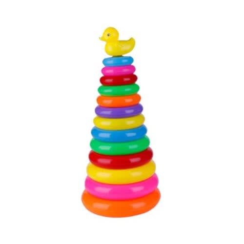 Baby Montessori Toy Rainbow Color Stacking Tower Baby Montessori Educational Stacking Game