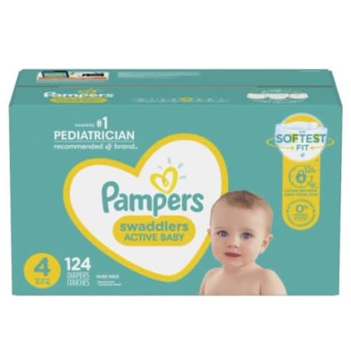 Swaddlers Active Baby Diaper - Size 4 - 124 Diapers