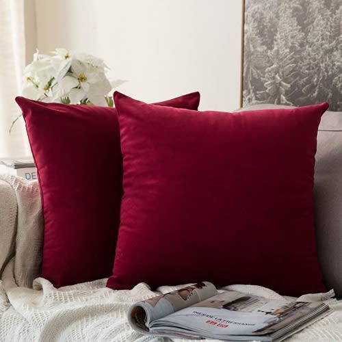 Throw Pillow Set - 2 Pieces  - 16" - Wine