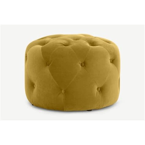 Small Round Pouffe - Vintage Gold Velvet
