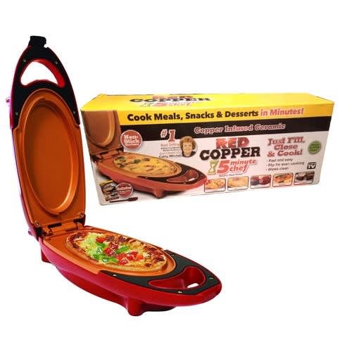 Red Copper 5 Minute Chef Double Sided Grill Electric Cooker