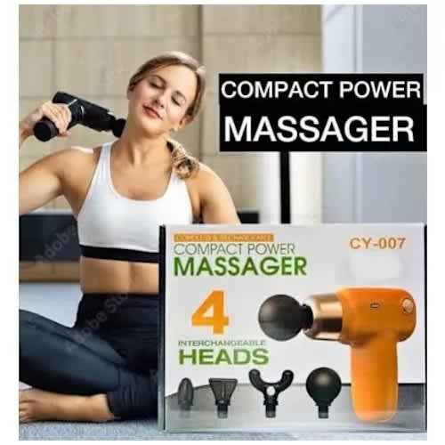 Compact Power Massage Gun With 4 Interchangeable Heads-cy-007