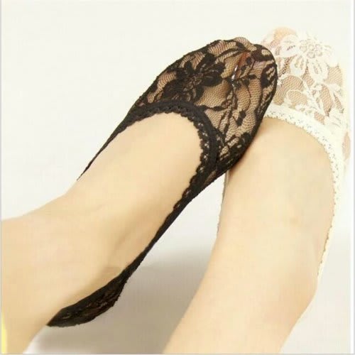 Womens  Female Invisible Lace Socks - 2 pairs