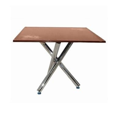 Square Glass Dining Table - Brown