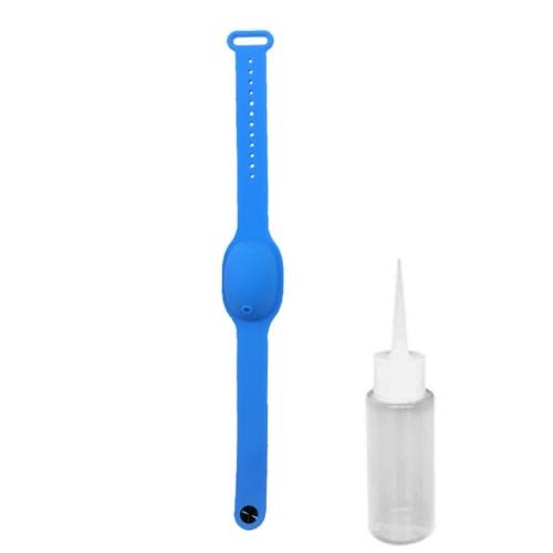 Wrist Band Hand Sanitizer + Refilling Bottle - Blue 3pcs