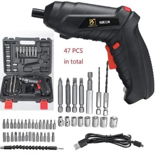 Electric Cordless Screwdriver Drilling Machine - 47 Pieces