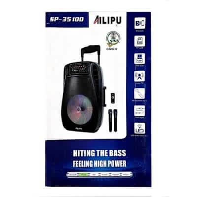 Ailipu 15" PA System With Wireless Microphone & Remote Control - Black