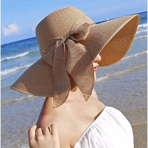 Ladies Beach Sun Hat- Brown