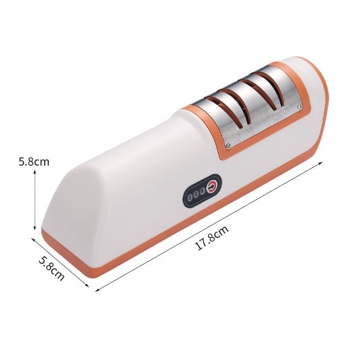 Automatic Rechargeable Electric Knife And Scissors Sharpener - Orange