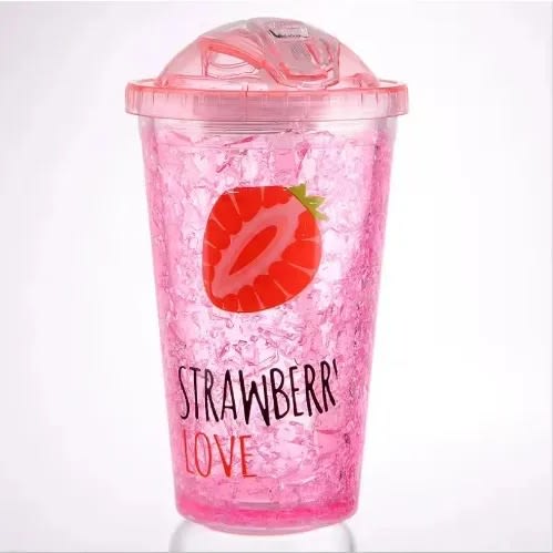 Ice Smoothie Cups With Re-usable Straw - 2l - 1pc
