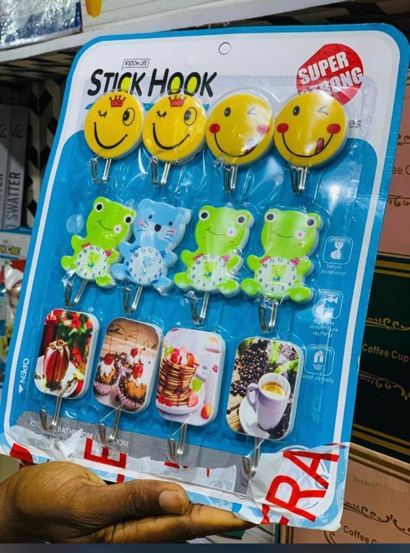 12pc Multi Purpose Self-adhesive Hook,Wall, Kitchen,Bathroom