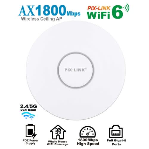 Pristine Smart World Wifi 6 Pix-link 1800mbps Dual Band Gigabit Wireless Ceiling Ap