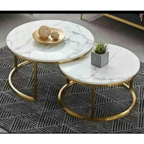 Modern Marble Round Nesting Table-600600400mm