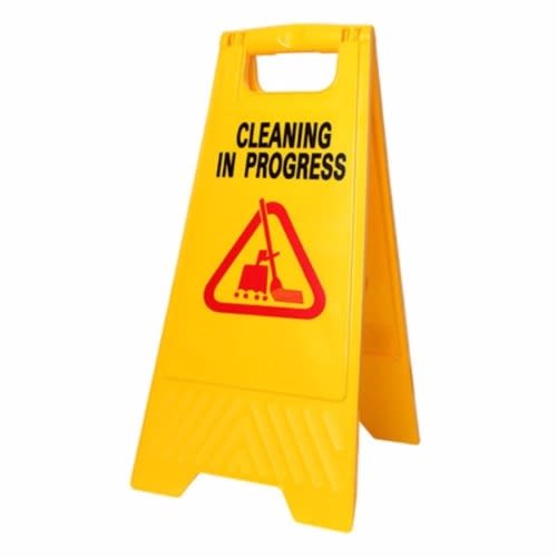 Cleaning In Progresss Caution Sign