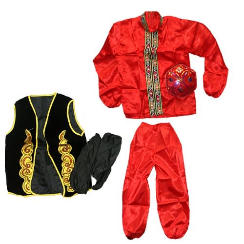 Complete Indian Costume For Boys-red