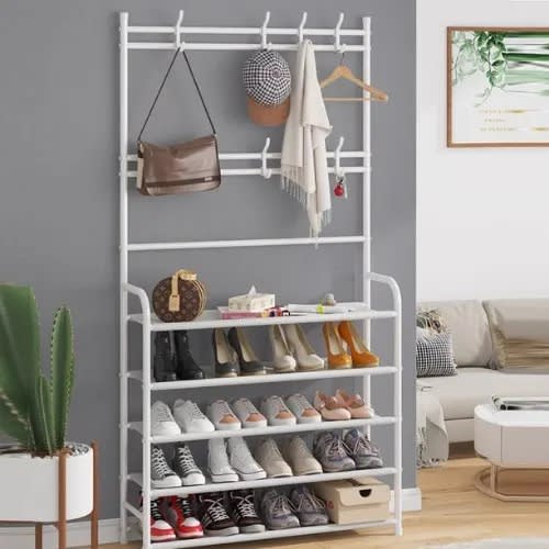 Entryway Coat Rack /Shoe Bench - 3 In 1