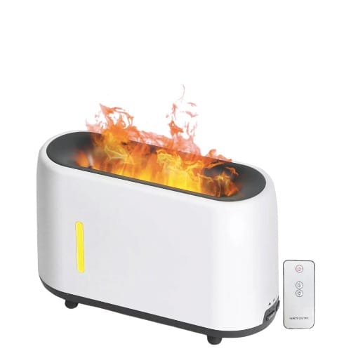Essential Oil Aroma Diffuser And Remote - 240ml Flame Fire Style Air Humidifier