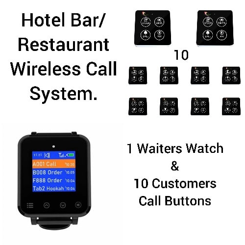 Customers Service Wireless Call System For Hotel Restaurant & Bar Waiters - 10 Buttons - 1Pc Monitot